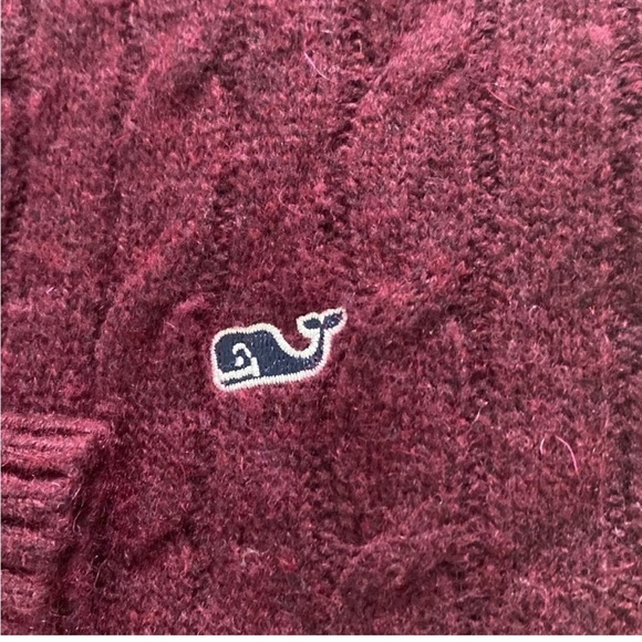 Vineyard Vines Wool/Cashmere Blend Cable Knit 1/4 Zip Sweater Size L - Picture 5 of 11